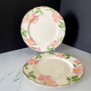 SET of 2 Vintage Desert Rose Dinner Plates by Franciscan